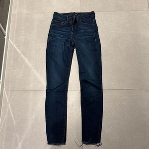 EXPRESS 00 dark blue super soft cropped leggings high rise Skinny Jeans Y2K